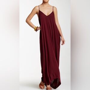Lovestitch Gauze Maxi Dress, Merlot, Size 1X/2X Plus